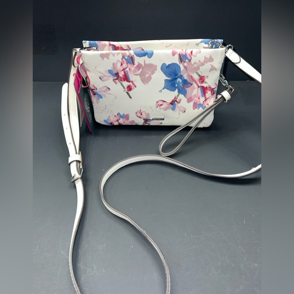 NWT Vince Camuto Crossbody Bag with a White, Blue, and Pink Floral Pattern